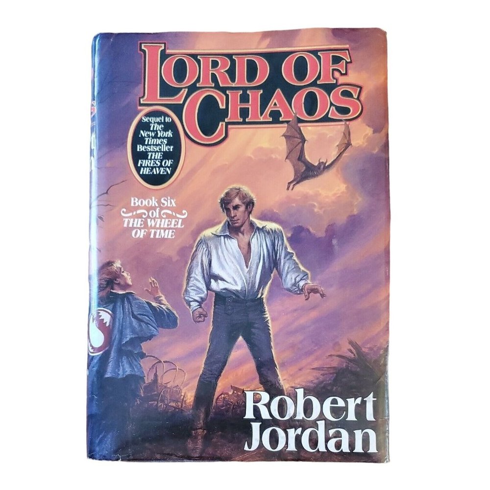 1ST PRINT! Wheel Of Time #6 Lord of Chaos Robert Jordan HCDJ